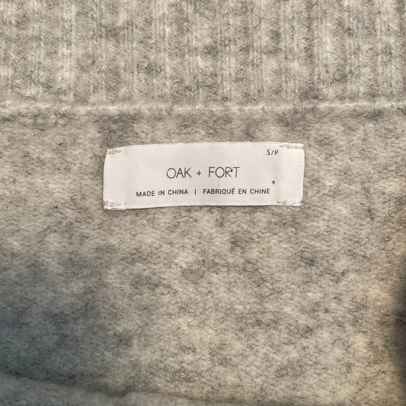 OAK + FORT Off The Shoulder Soft Grey Cardigan Size Small - Picture 4 of 7